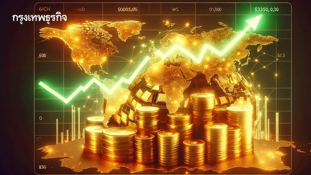 ราคาทองคำโลกปรับสูงขึ้น ตลาดยังหวั่นภาวะเศรษฐกิจโลกถดถอย