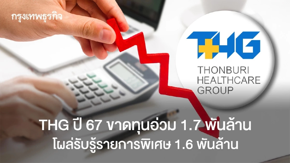 THG ปี 67 ขาดทุนอ่วม 1.7 พันล้าน  โผล่รับรู้รายการพิเศษ 1.6 พันล้าน