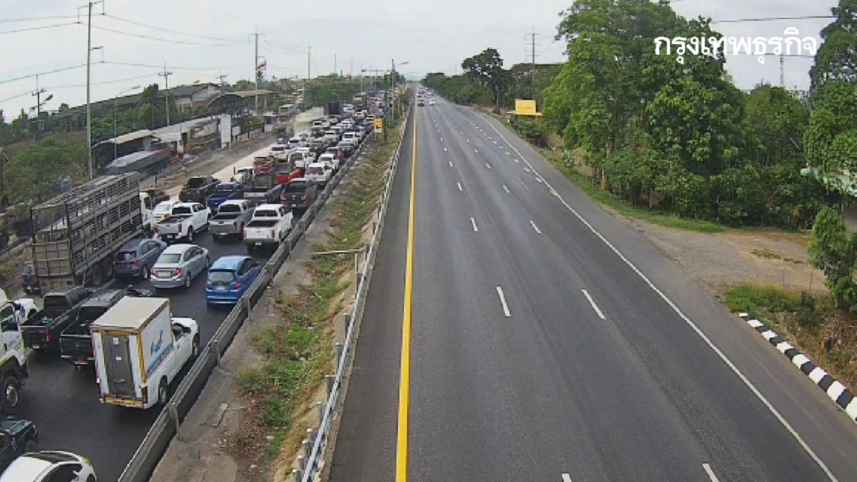 รถติดแล้ว ปิดถนนพหลโยธิน เบี่ยงจราจร จ.สระบุรี ขาเข้ากรุงเทพฯ