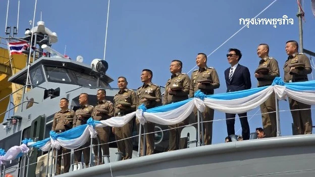 ผบ.ตร. ทำพิธีปล่อยเรือ 'ปทุมวัน 3' รหัส 708 ใช้ในภารกิจปราบน้ำมันเถื่อน