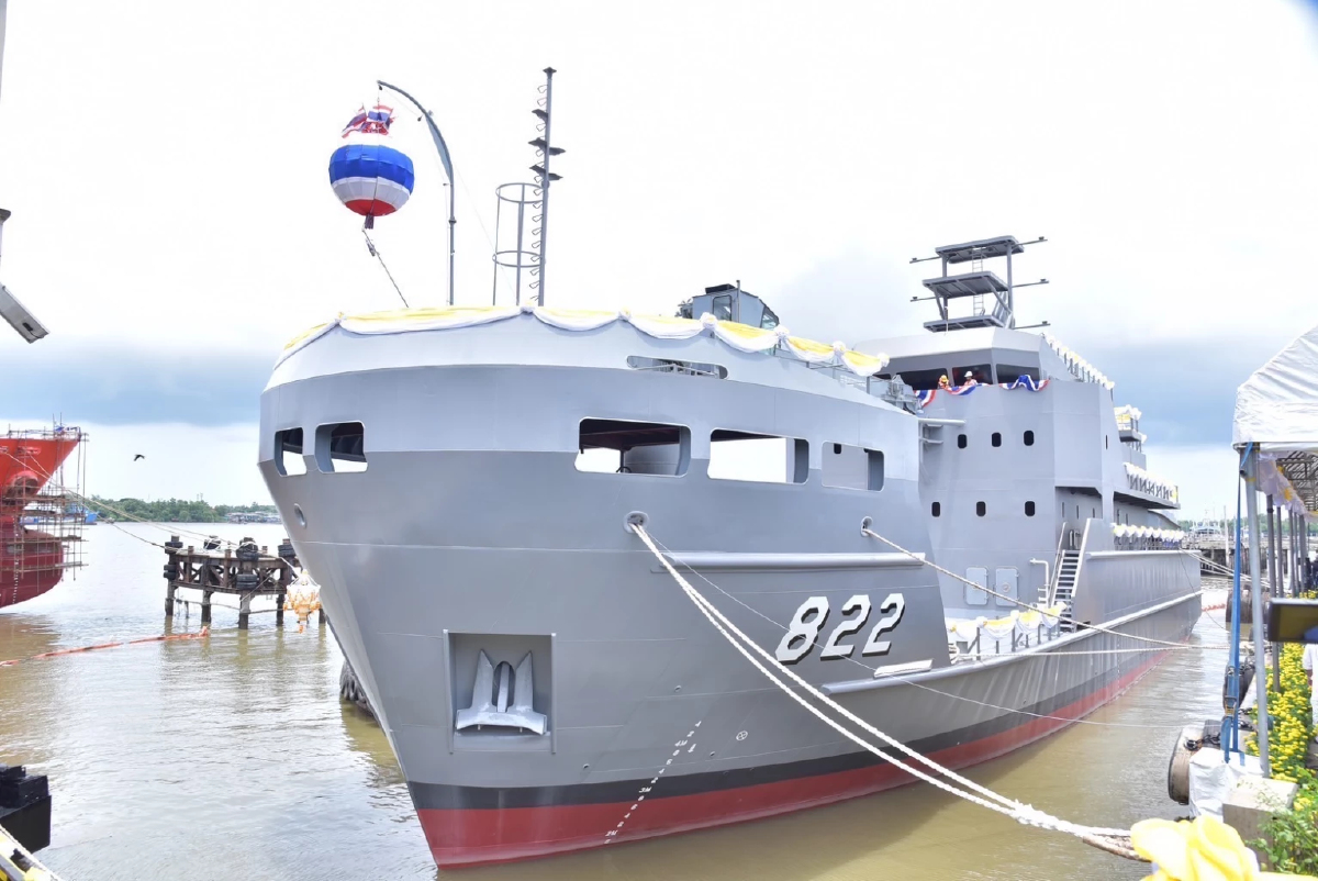 ทร. ปล่อยเรือปฏิบัติการอุทกศาสตร์ลำใหม่ หมายเลขเรือ 822 ลงน้ำ