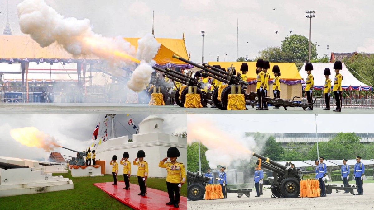 '3 เหล่าทัพ' ยิงสลุตหลวงเฉลิมพระเกียรติ พระบาทสมเด็จพระเจ้าอยู่หัว
