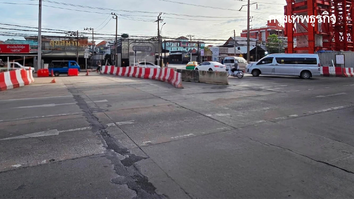 กระทบผู้ใช้ทางลาดกระบัง ปิดถนน 13 วัน แยกเข้าสนามบินสุวรรณภูมิ