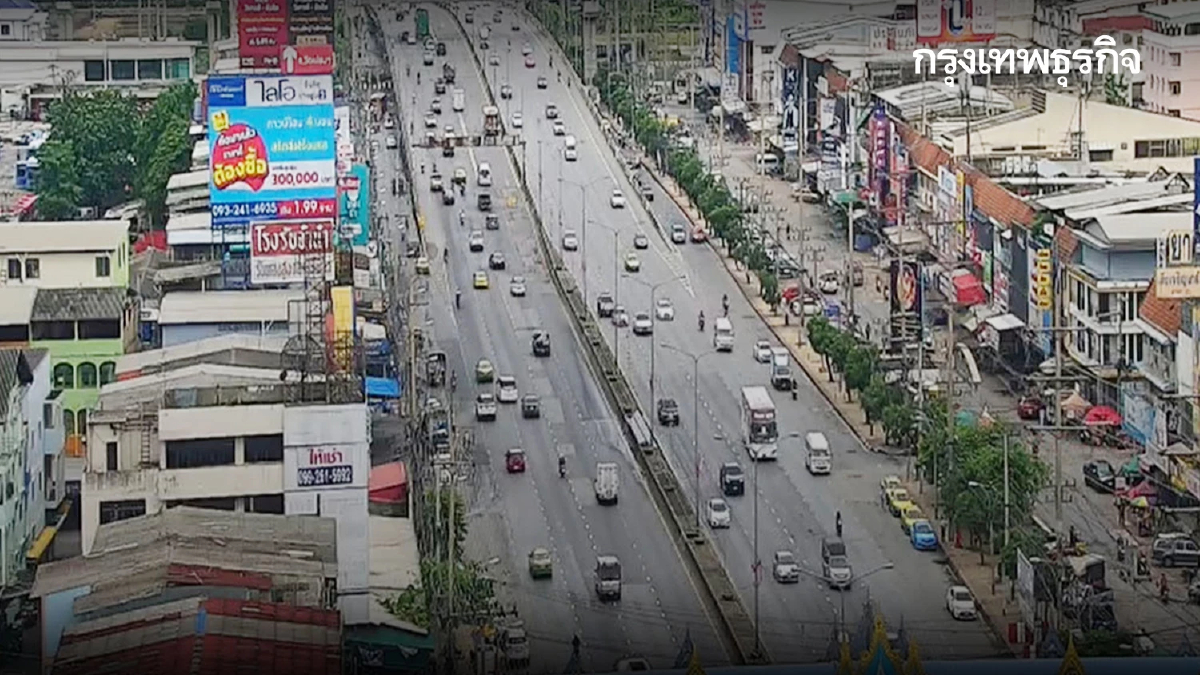 กระทบคนปทุมธานี ปิดถนนครึ่งวัน ถนนรังสิต-ปทุมธานี ตีเส้นจราจร