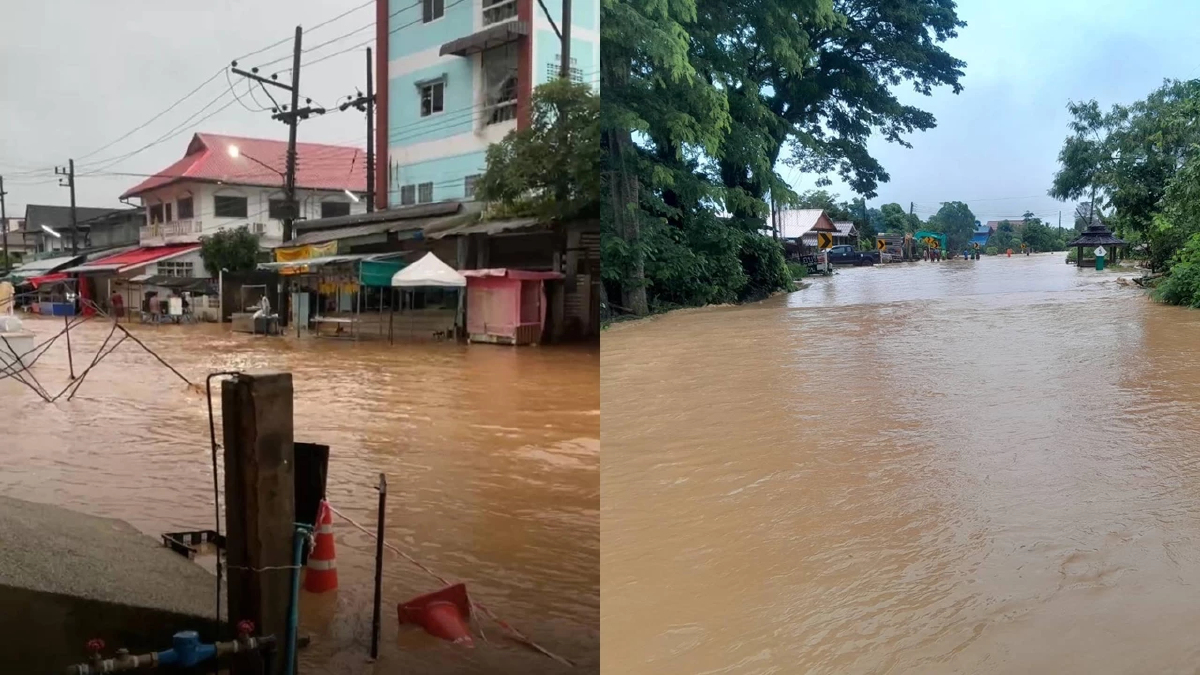 แม่น้ำสายล้น ทะลักตลาดสายลมจอย ดอยหลวงท่วมฉับพลัน น้ำป่าไหลหลาก