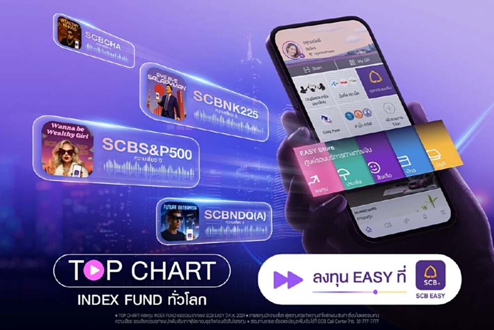 SCB จัดแคมเปญ TOP CHART INDEX FUND  รวบกองทุน INDEX FUND ทั่วโลก ผ่านแอป SCB EASY