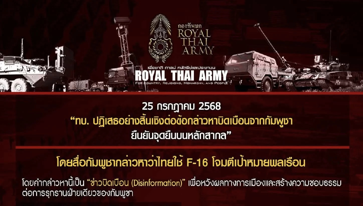 กองทัพอากาศ ฟาดสื่อกัมพูชา บิดเบือนข้อมูล ใช้ F-16 โจมตีพลเรือน