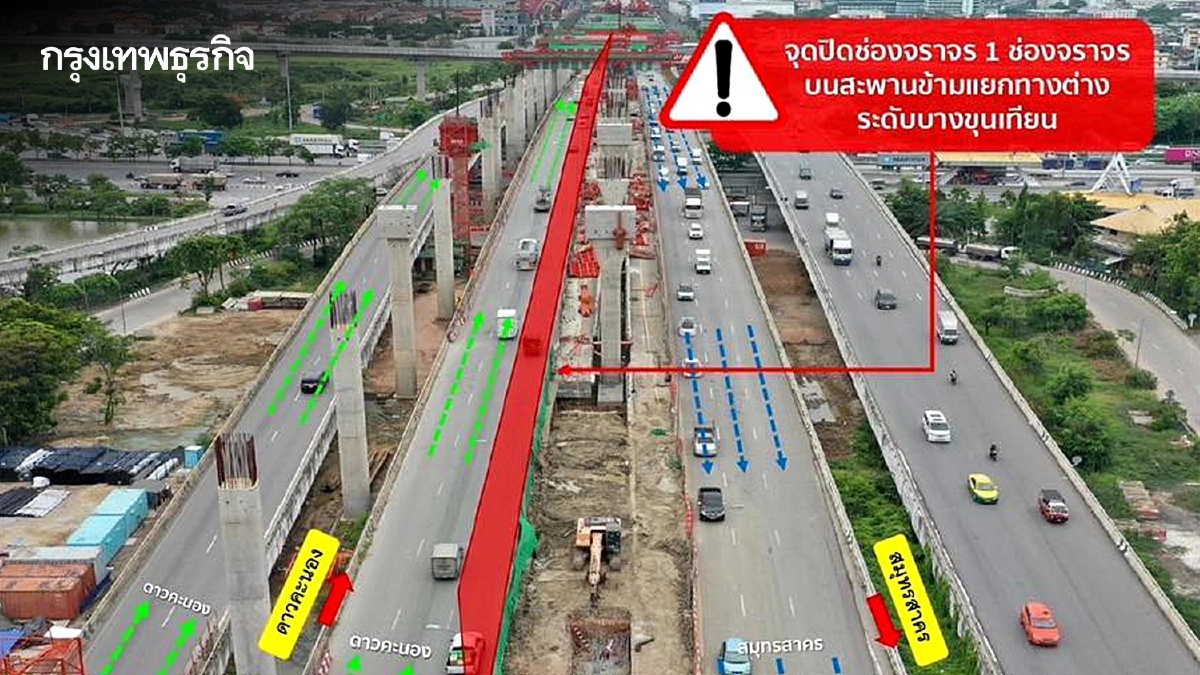 เช็กด่วน ปิดถนนยาว เบี่ยงจราจร สะพานข้ามแยก ต่างระดับบางขุนเทียน