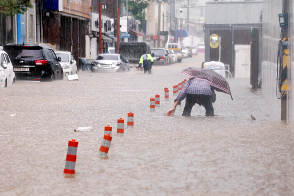 'เกาหลีใต้' ฝนตกหนัก-น้ำท่วม เสียชีวิตแล้ว 2 ราย ต้องอพยพคนนับพัน