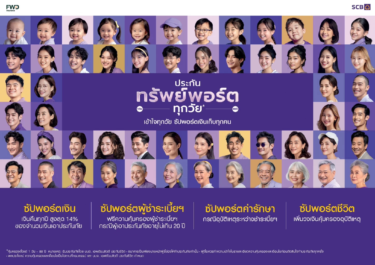 SCB จับเทรนด์ตลาด Hyper-Personalization เปิดตัว 'ประกันทรัพย์พอร์ตทุกวัย' ตอบโจทย์ของคนวัย 88