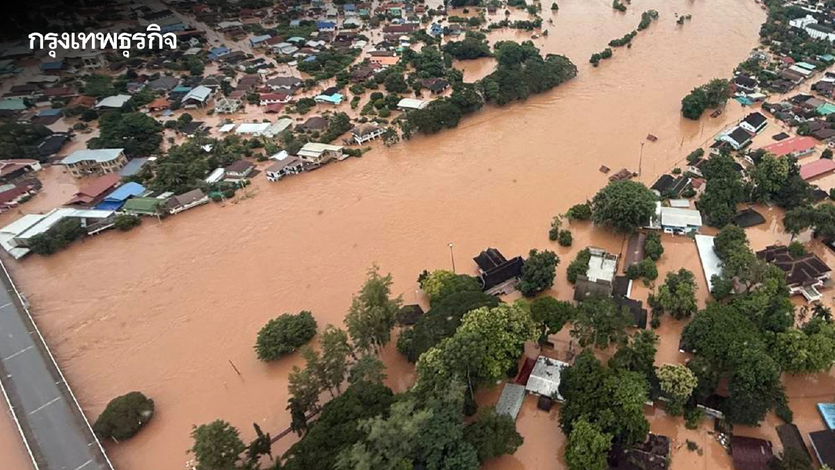 คลองยม-น่าน ล้นตลิ่ง เตือน อ.สวรรคโลก - ศรีนคร จ.สุโขทัย ยกของขึ้นที่สูง