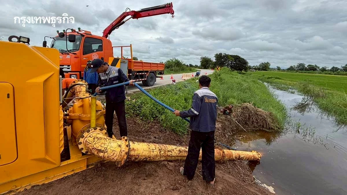 กรมชลประทานเตรียมป้องมวลน้ำจากแพร่ บ่าเข้าแม่น้ำยม ท่วมสุโขทัย