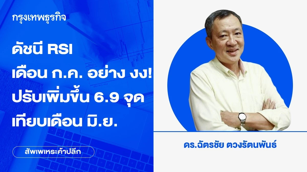 ดัชนี RSI เดือน ก.ค. อย่าง งง!! ปรับเพิ่มขึ้น 6.9 จุด เทียบเดือน มิ.ย.