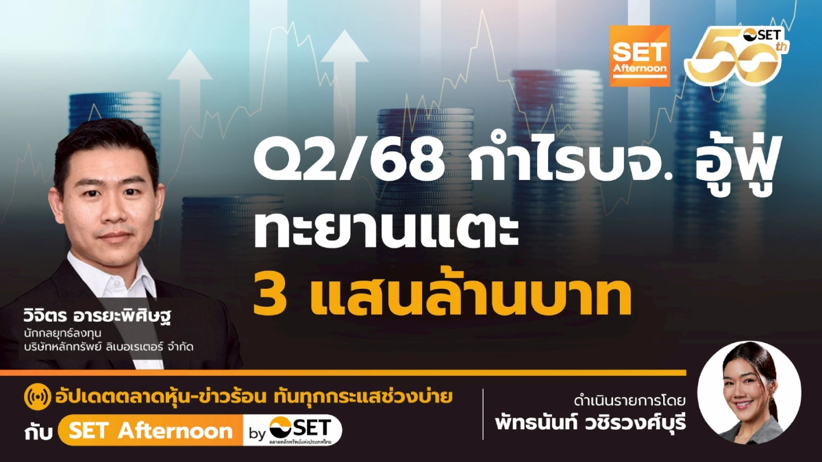 Q2/68 กำไรบจ. อู้ฟู่ ทะยานแตะ 3 แสนล้านบาท | SET Afternoon | 22-8-68