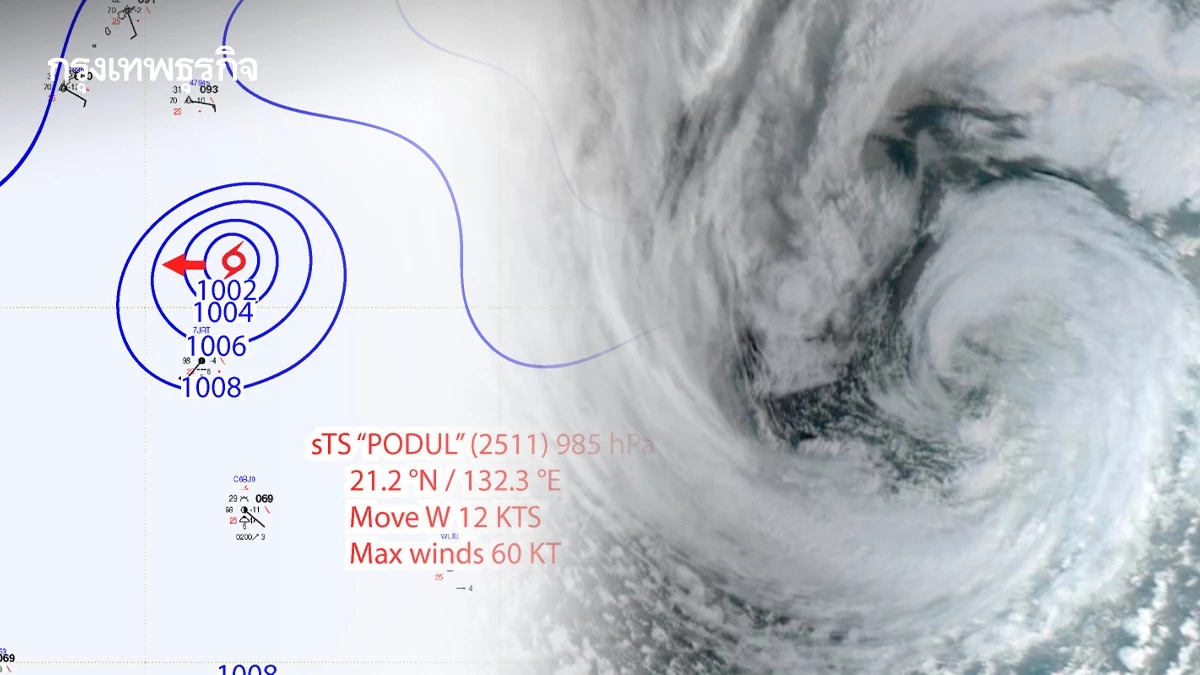 เกาะติดเส้นทางพายุไต้ฝุ่น 'โพดุล' สัปดาห์นี้ ไม่กระทบไทยโดยตรง
