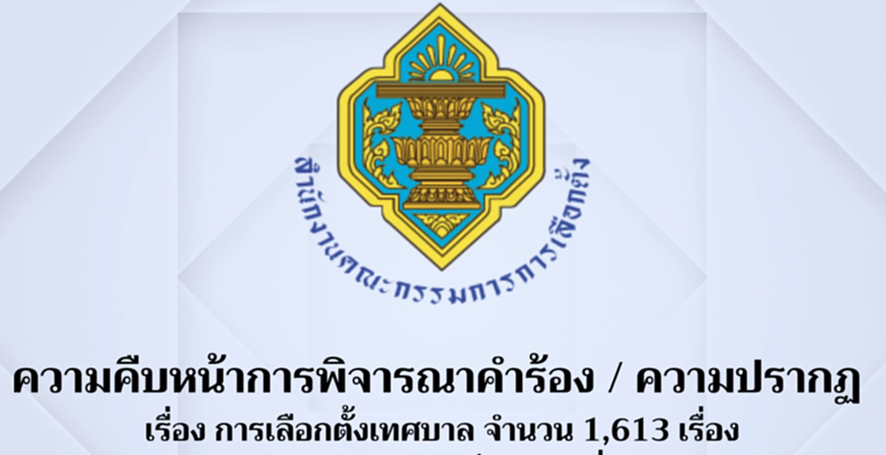 กกต.อัปเดตคำร้องเลือกตั้งเทศบาล เสร็จ 292 เรื่อง เหลืออีก 1.3 พัน