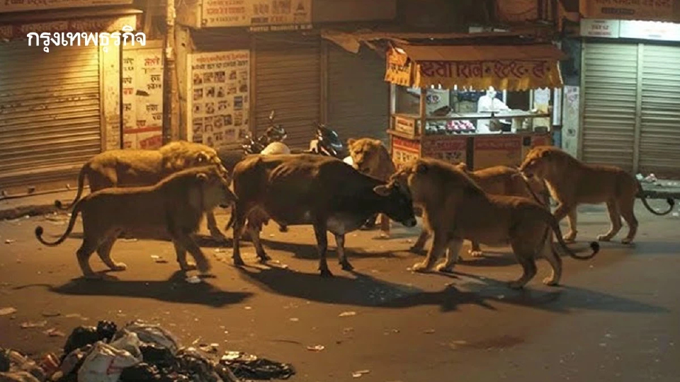 ‘อินเดีย’ มี ‘สิงโต’ มากเกินไป เดินเต็มเมือง หวั่นเกิดปัญหาระหว่างสัตว์ และมนุษย์