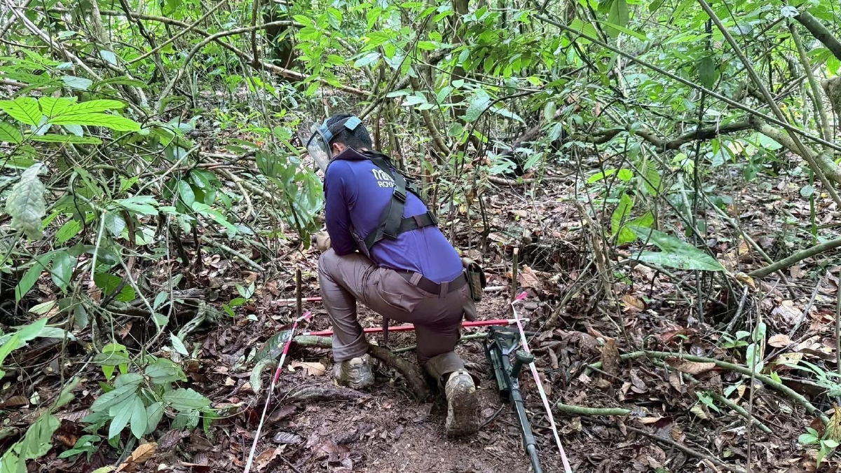 หน่วยกู้ระเบิด ทร.พบ PMN-2 จำนวน 4 ทุ่น เส้นทางลาดตระเวนภูมะเขือ