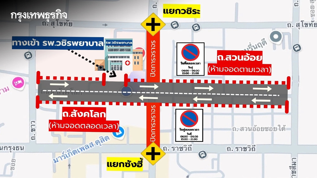 เช็กด่วน! สน.สามเสน แจ้ง "ห้ามจอดรถ" ถนนสังคโลก - ถนนสวนอ้อย