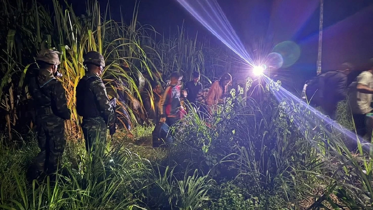 16 แรงงานเขมร ดิ้นรนหนีอดอยาก แอบลอบเข้าไทยถูกจับคาไร่อ้อย