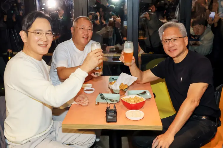 เปิดตี้ 'ไก่ทอด-เบียร์' เชื่อมสัมพันธ์ 3 ซีอีโอโลก 'อินวิเดีย-ซัมซุง-ฮุนได'