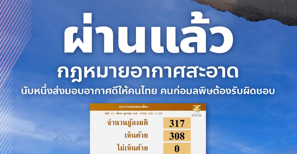 ปลุกเลือก ปชน.เป็นรัฐบาล ใช้ พ.ร.บ.อากาศสะอาดฯ ประสิทธิภาพสูงสุด