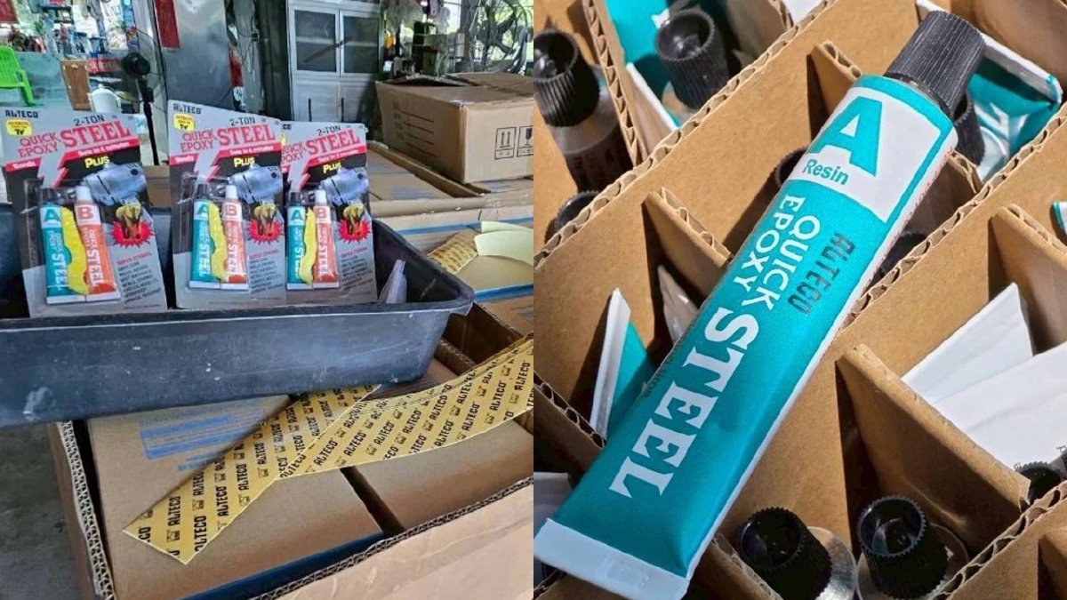 'กาวตราช้าง' ปลอม ลุยเครือข่าย บุกค้น 6 จุด ยึดของกลาง 21,894 ชิ้น