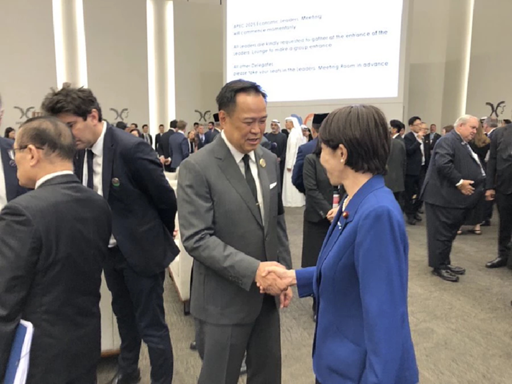 นายกฯ หญิงญี่ปุ่นโพสต์ X ทักทายอนุทินก่อนประชุมผู้นำเอเปค