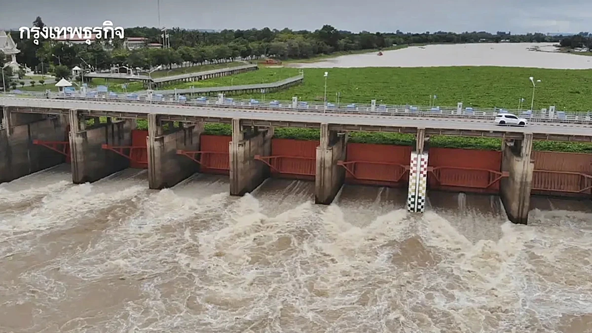 เขื่อนเจ้าพระยาล่าสุด ปรับการระบายน้ำ ท้ายเขื่อน 10 จุด น้ำเพิ่มสูง