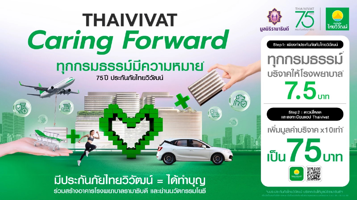 75 ปี ประกันภัยไทยวิวัฒน์ ชูโครงการ Caring Forward ขับเคลื่อนสังคมยุคใหม่