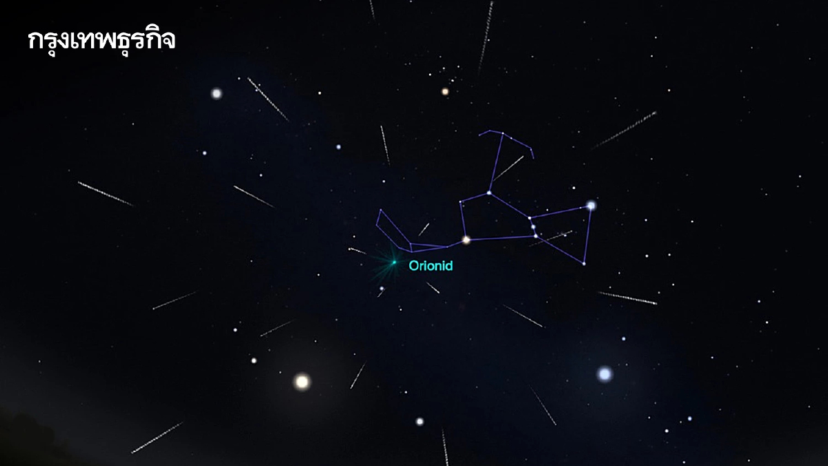 คืนนี้ ชวนดู "ฝนดาวตกโอไรออนิดส์" อัตราการตกสูงสุดเฉลี่ย 20 ดวง/ชั่วโมง