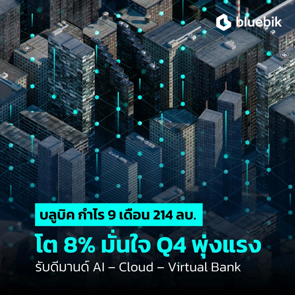 BBKI กำไร 9 เดือน 214 ลบ.โต 8 % แรงหนุนดีมานด์ AI, Cloud Computing และ Virtual Ban
