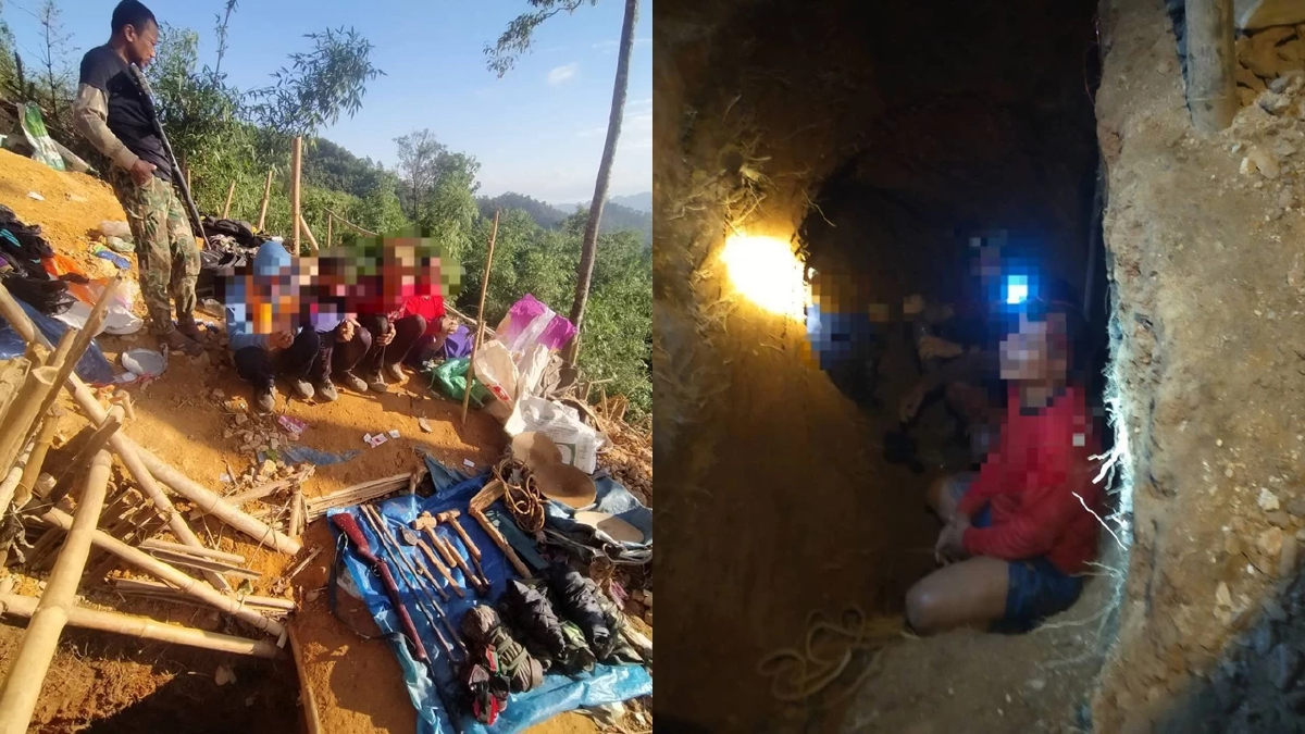 เหิม! รุกขุดทอง 'ทองผาภูมิ' ทหาร-ตำรวจ บุกจับ 4 ต่างด้าวพร้อมปืน