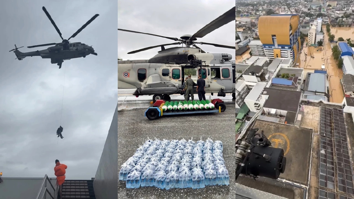 ปฏิบัติการด่วน บินนำส่ง 'ถังออกซิเจน' ผู้ป่วย รพ.หาดใหญ่ วิกฤตน้ำท่วม