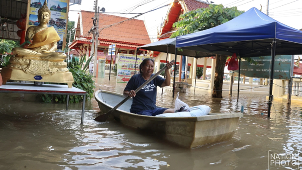 น้ำเจ้าพระยาสูงต่อเนื่อง พื้นที่เกาะเกร็ดยังท่วมขัง บางจุดสูง 40 ซม.