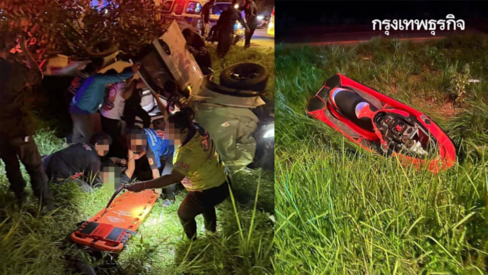 กู้ภัยเชียงใหม่ ฮีโร่กลับจากช่วยน้ำท่วมหาดใหญ่ รถคว่ำ เจ็บหนัก
