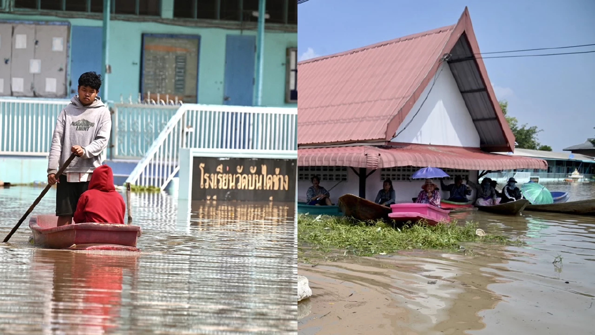 สถานการณ์น้ำท่วมหนัก ชาวอยุธยาพายเรือ รอต้อนรับนายกฯลงพื้นที่