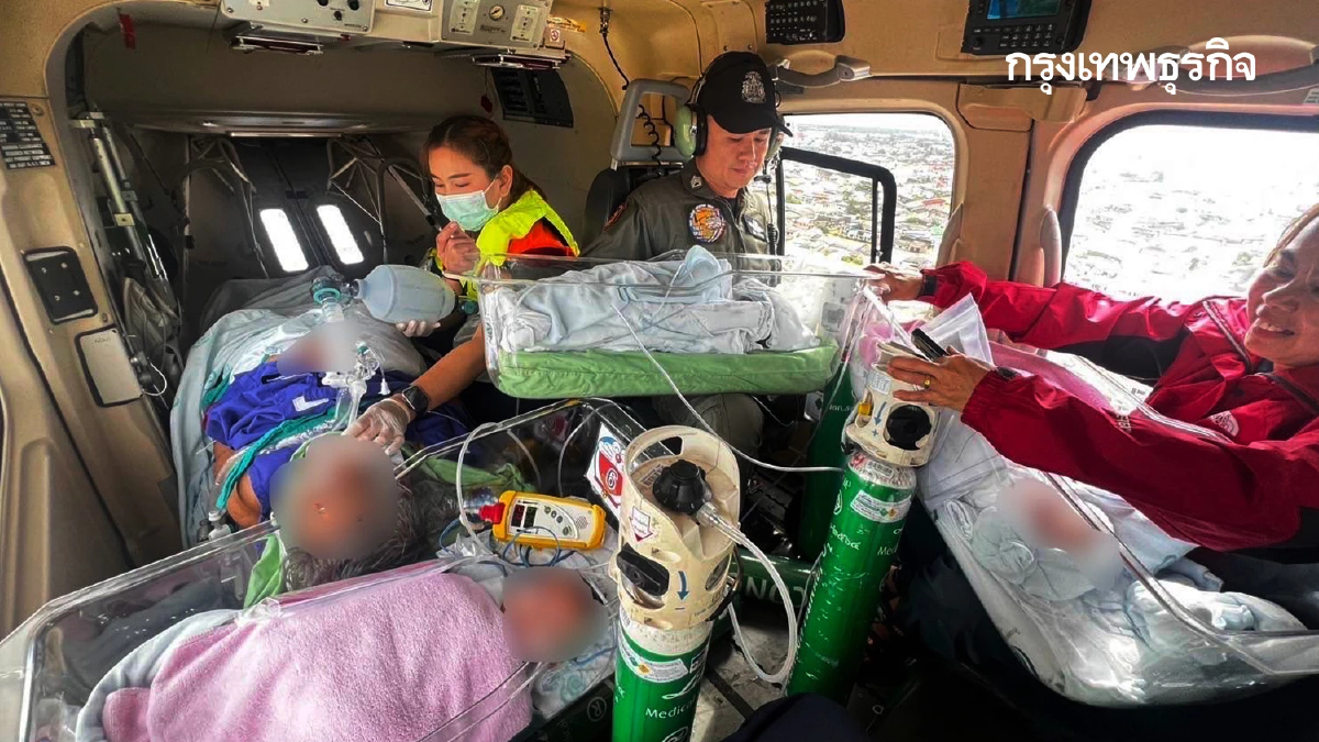 นาทีชีวิต! ฮ.ตำรวจ ฝ่าวิกฤตน้ำท่วมหาดใหญ่ ช่วยทารก ผู้ป่วย หนีน้ำ