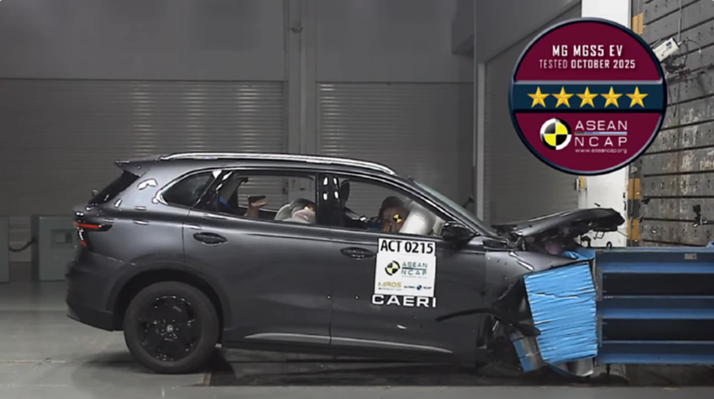 MG S5 EV ผ่านการทดสอบมาตรฐานความปลอดภัย 5 ดาว 'ASEAN NCAP'