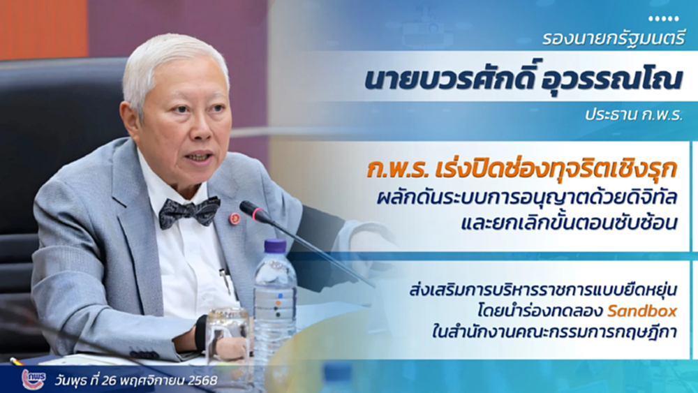 ก.พ.ร. เร่งปิดช่องทุจริตเชิงรุก ผลักดันระบบการอนุญาตด้วยดิจิทัล