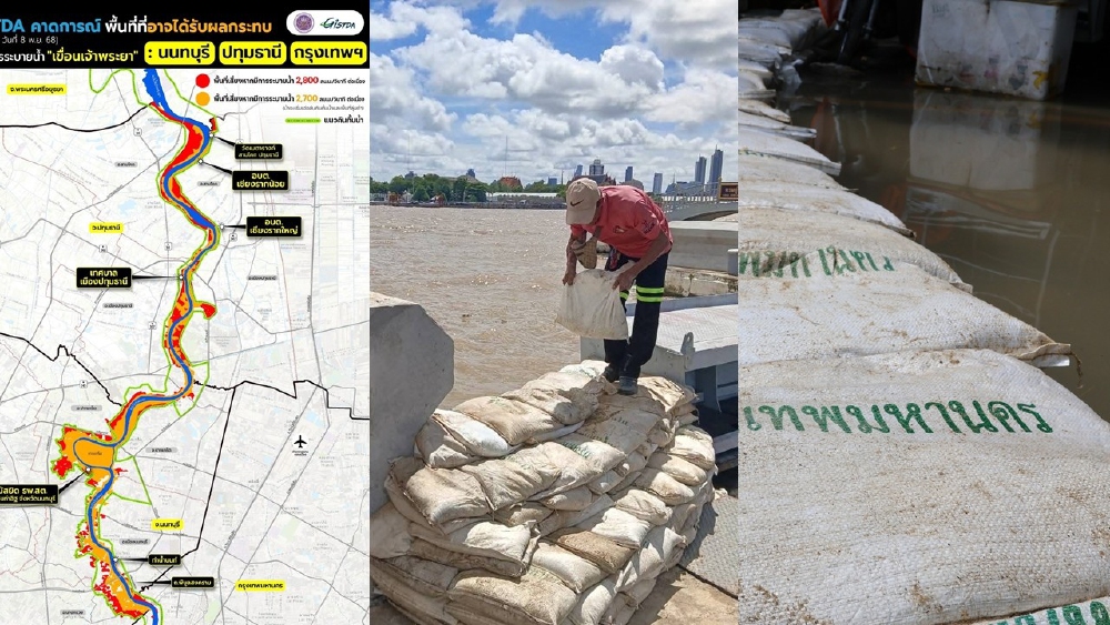 .'สถานการณ์น้ำท่วม' กรุงเทพฯ น้ำเหนือ–น้ำหนุนยังสูง เตือน 11 ชุมชนนอกแนวคันกั้นน้ำ.
