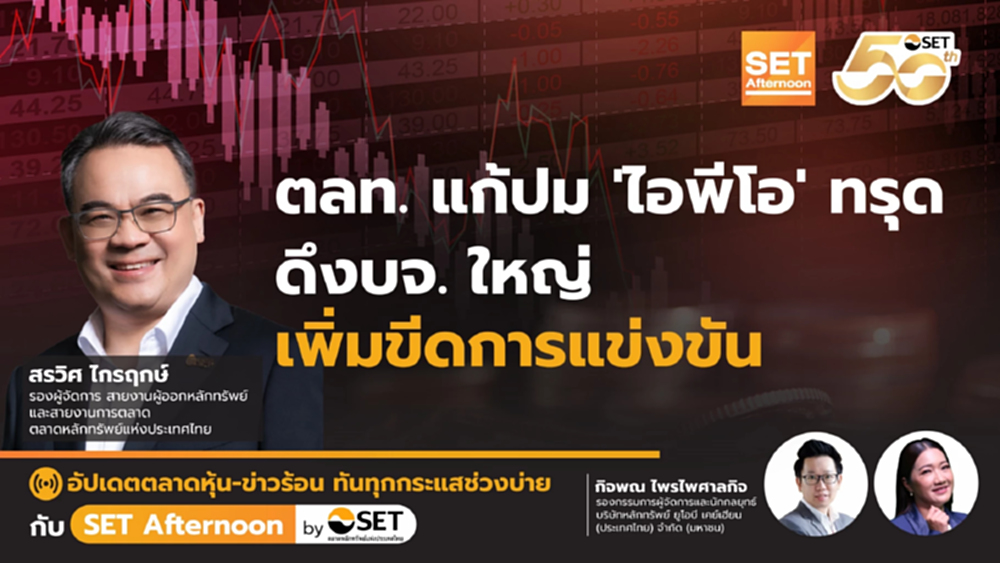 ตลท. แก้ปม 'ไอพีโอ' ทรุด ดึงบจ. ใหญ่ เพิ่มขีดการแข่งขัน | SET Afternoon | 24-11-68
