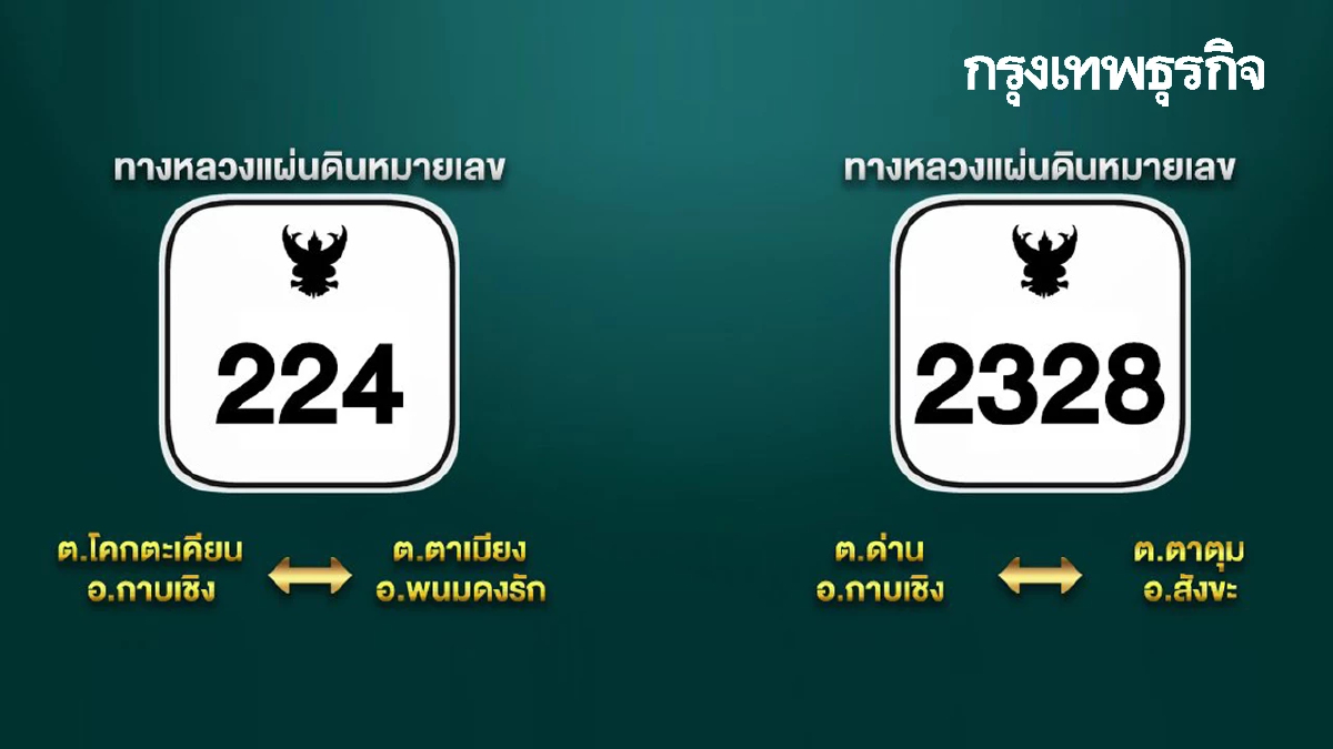 ประกาศ เลี่ยงใช้ถนน 224 และ 2328 เหตุปะทะชายแดนไทย-กัมพูชา