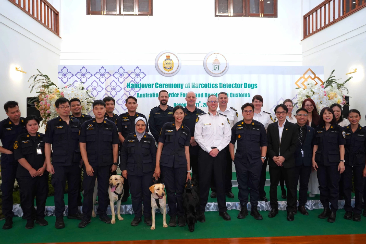 ออสเตรเลียมอบสุนัขตรวจค้นให้กรมศุลกากรไทย