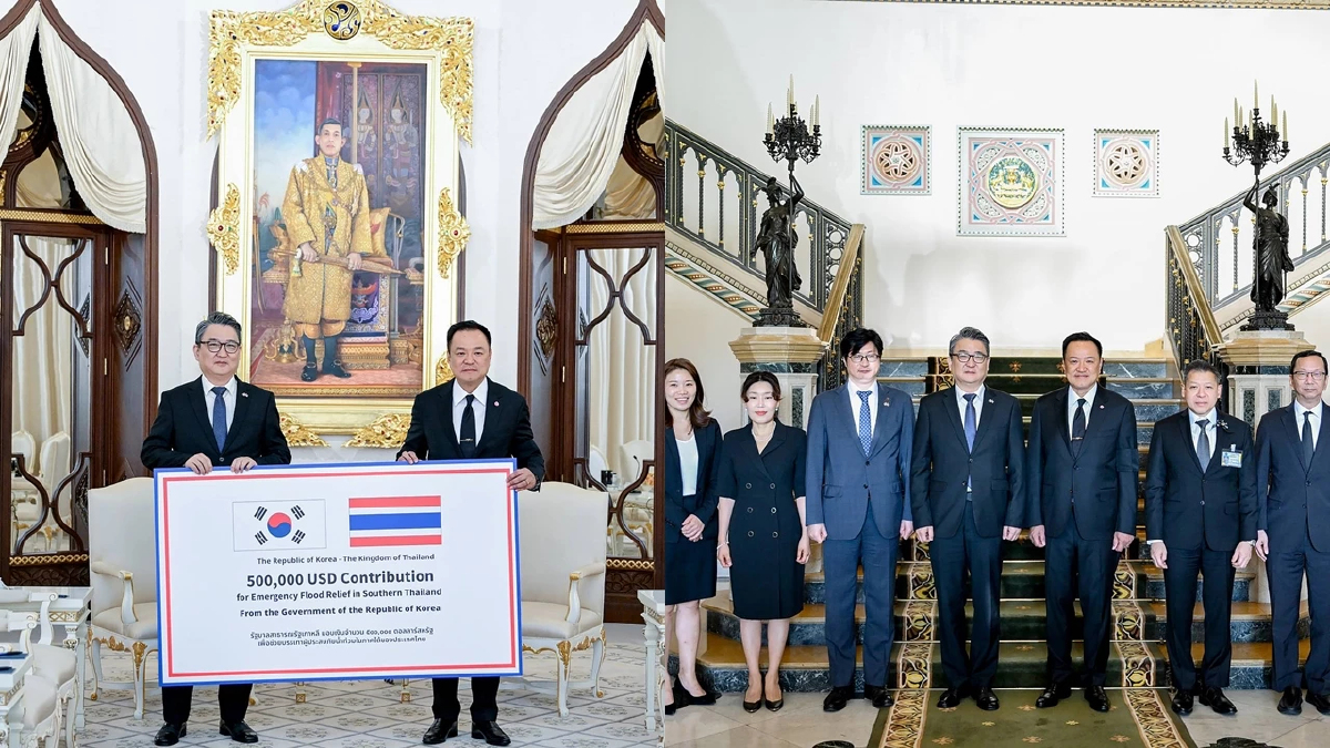 มิตรแท้ เกาหลีช่วยไทย มอบเงิน 5 แสนดอลล่าร์ ซับน้ำตาอุทกภัยภาคใต้