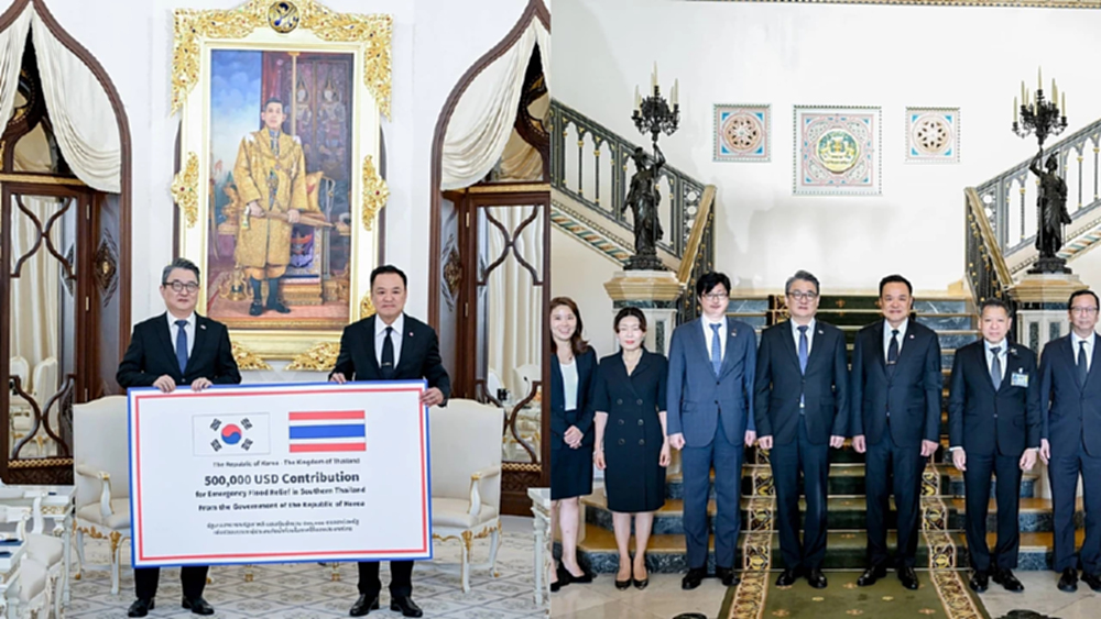 มิตรแท้ เกาหลีช่วยไทย มอบเงิน 5 แสนดอลล่าร์ ซับน้ำตาอุทกภัยภาคใต้