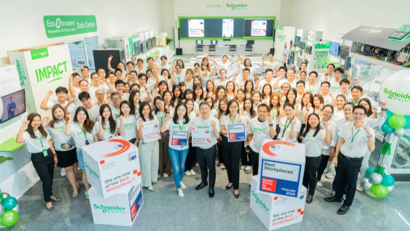 ชไนเดอร์ อิเล็คทริค ประเทศไทย ขึ้นแท่นอันดับ 8 องค์กรขนาดใหญ่ที่น่าทำงานที่สุด
