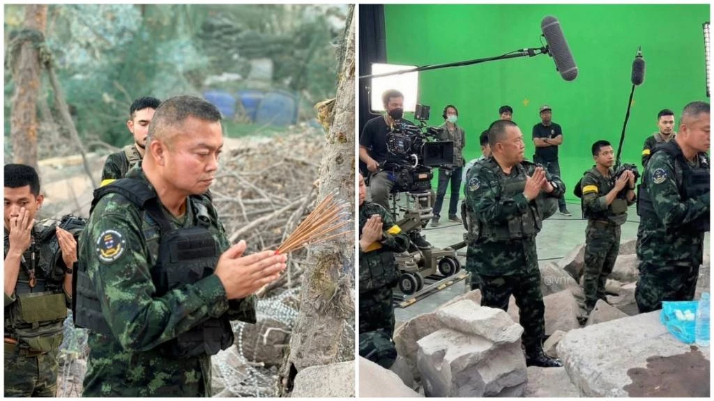 เทียบช็อตต่อช็อต 'กัมพูชา' ไม่เชื่อ ภาพ 'แม่ทัพกุ้ง' ยินดีไทยยึด ปราสาทตาควาย