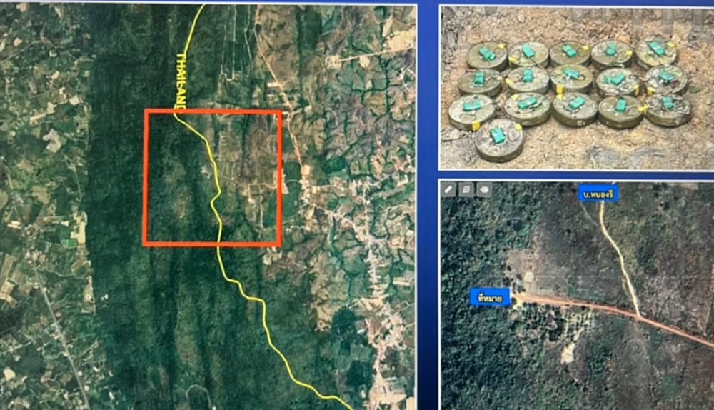 ทร. ปูพรมค้นพื้นที่บ้าน3หลัง  จ.ตราด พบ คลังทุ่นระเบิดกัมพูชาอื้อ