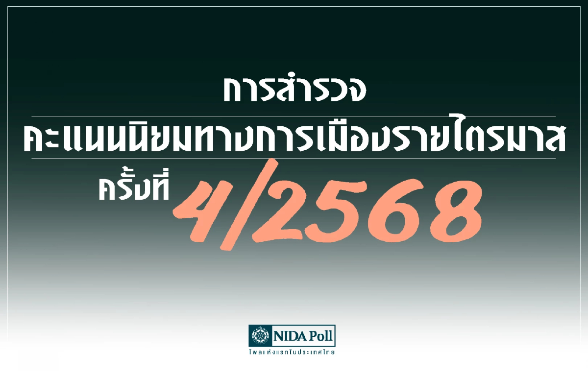 นิด้าโพล เผย 'ปชน.' ครองการนำคะแนนนิยมการเมือง ไตรมาส4